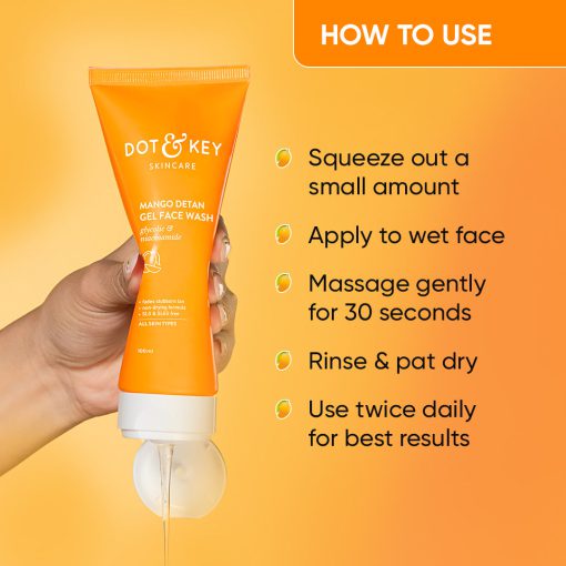 DOT & KEY Mango Detan Gel Face Wash – 100ml - Image 5